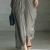 Zahara | Vestido largo plisado con cinturón