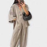 Jacqueline - Dvouvrstvý top a kalhoty