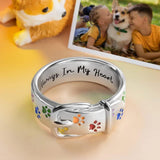 "Always In My Heart" Paw Collar Ring