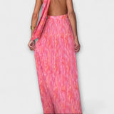 Seraphina - Elegantní Maxi Šaty s Halter Krkem a V Výstřihem