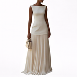 Celeste | Abito Maxi Plissettato