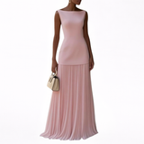 Celeste | Abito Maxi Plissettato