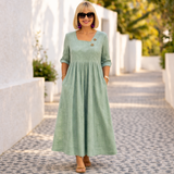 Klára – Elegantní midi šaty se stylovou asymetrií