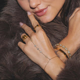 HALO - Pozlacený náramek s prstýnkem (nastavitelný)