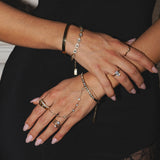 HALO - Pozlacený náramek s prstýnkem (nastavitelný)