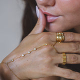 HALO - Pozlacený náramek s prstýnkem (nastavitelný)