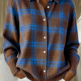 Noor – Pletená halenka s kostkovým vzorem