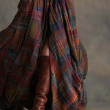 Beatriz | Vestido largo de cuadros con cinturón