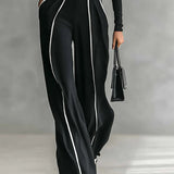 Emma | Conjunto elegante de dos piezas con cuello alto y pantalón ancho