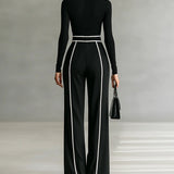 Emma | Conjunto elegante de dos piezas con cuello alto y pantalón ancho