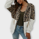 Fleece mikina s leopardím designem