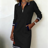 Elegantní šaty z bavlny s dlouhými rukávy