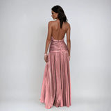 Emma | Vestito Halter Aperto sulla Schiena Metallico